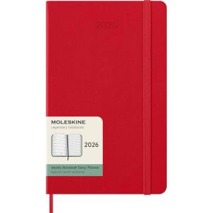 Moleskine Classic 12 Month 2026 Weekly Planner, Hard Cover, Large (5″ x 8.25″), Scarlet Red, 144 pages