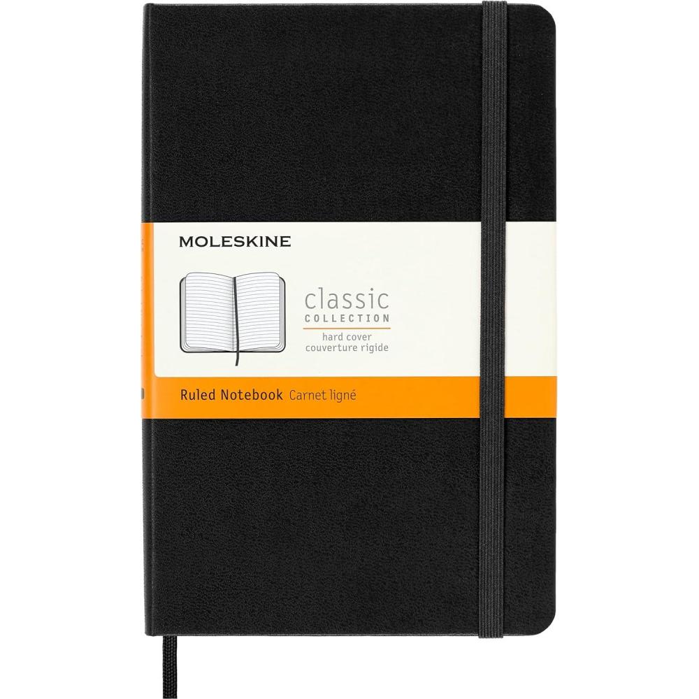 imageMoleskine Classic Notebook Hard Cover Medium 45quot x 7quot RuledLined Black 208 Pages
