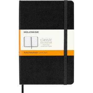 Moleskine Classic Notebook, Hard Cover, Medium (4.5″ x 7″) Ruled/Lined, Black, 208 Pages