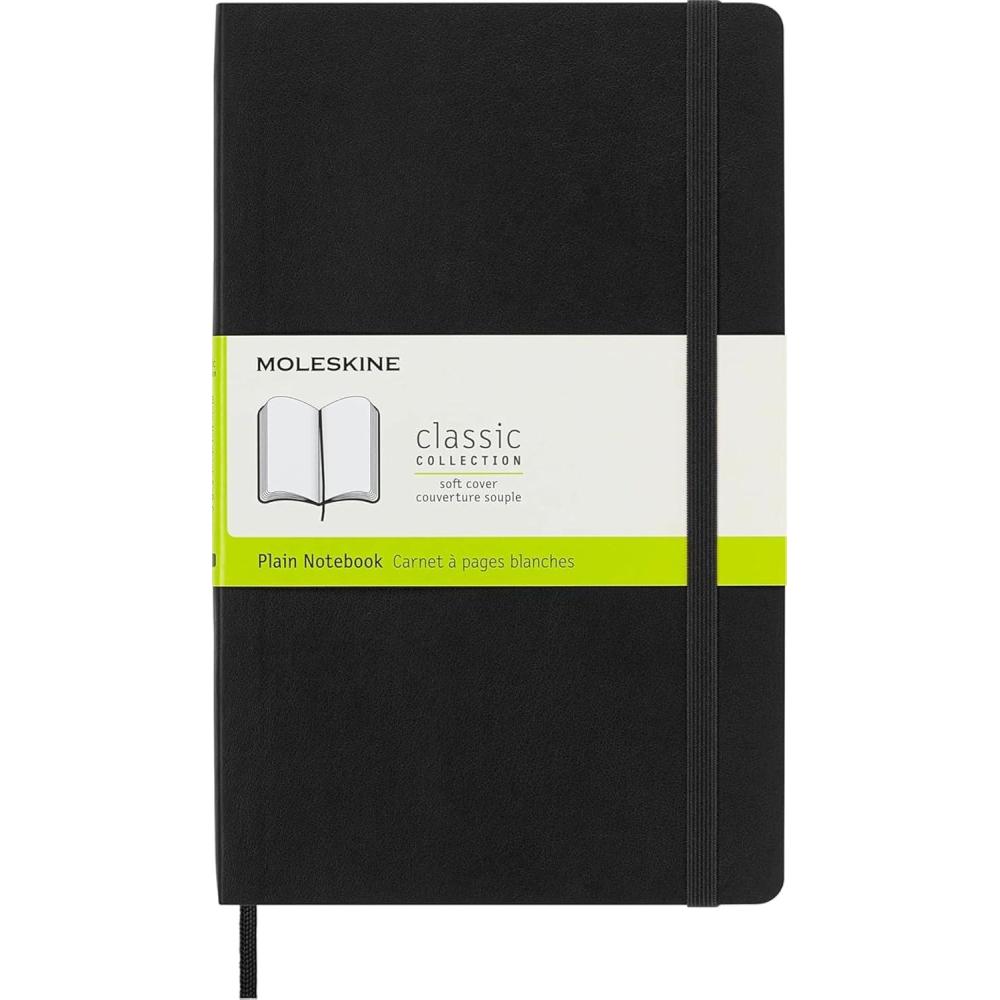 imageMoleskine Classic Notebook Soft Cover Large 5quot x 825quot PlainBlank Black 192 pages