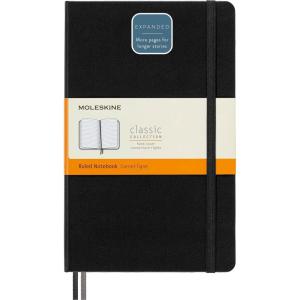 Moleskine Classic Expanded Notebook, Hard Cover, Large (5″ x 8.25″) Plain/Blank, Black, 400 Pages(Black)