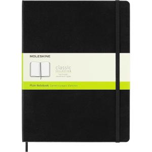 Moleskine Classic Notebook, Extra Large, Plain, Black, Hard Cover (7.5 x 10)