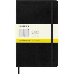 Moleskine Classic Notebook, Large, Squared, Black, Hard Cover (5 x 8.25)