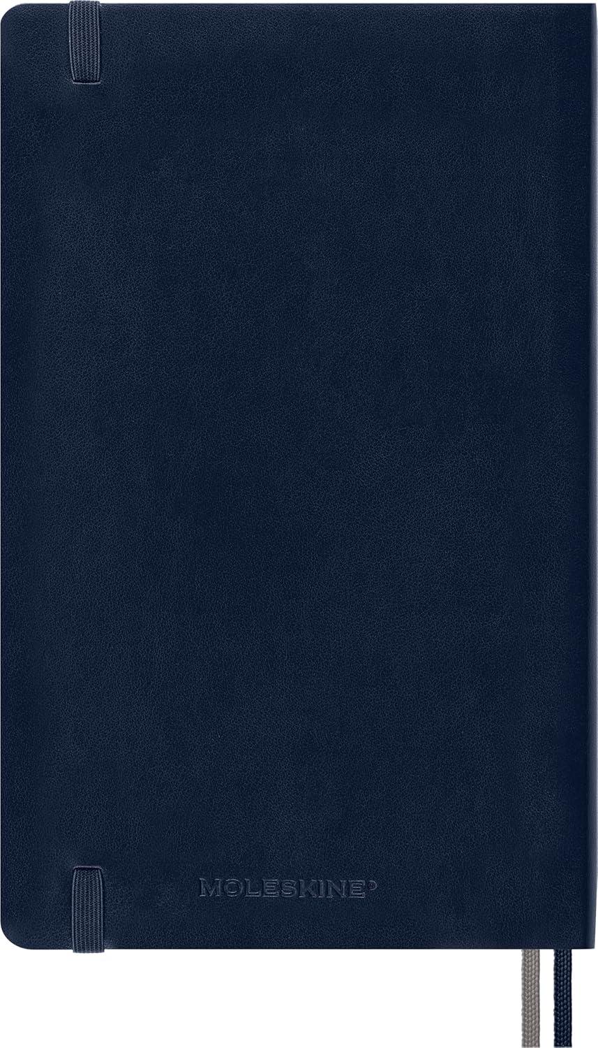 imageMoleskine Classic Expanded Notebook Soft Cover Large 5 x 825 RuledLined Sapphire Blue 400 Pages red