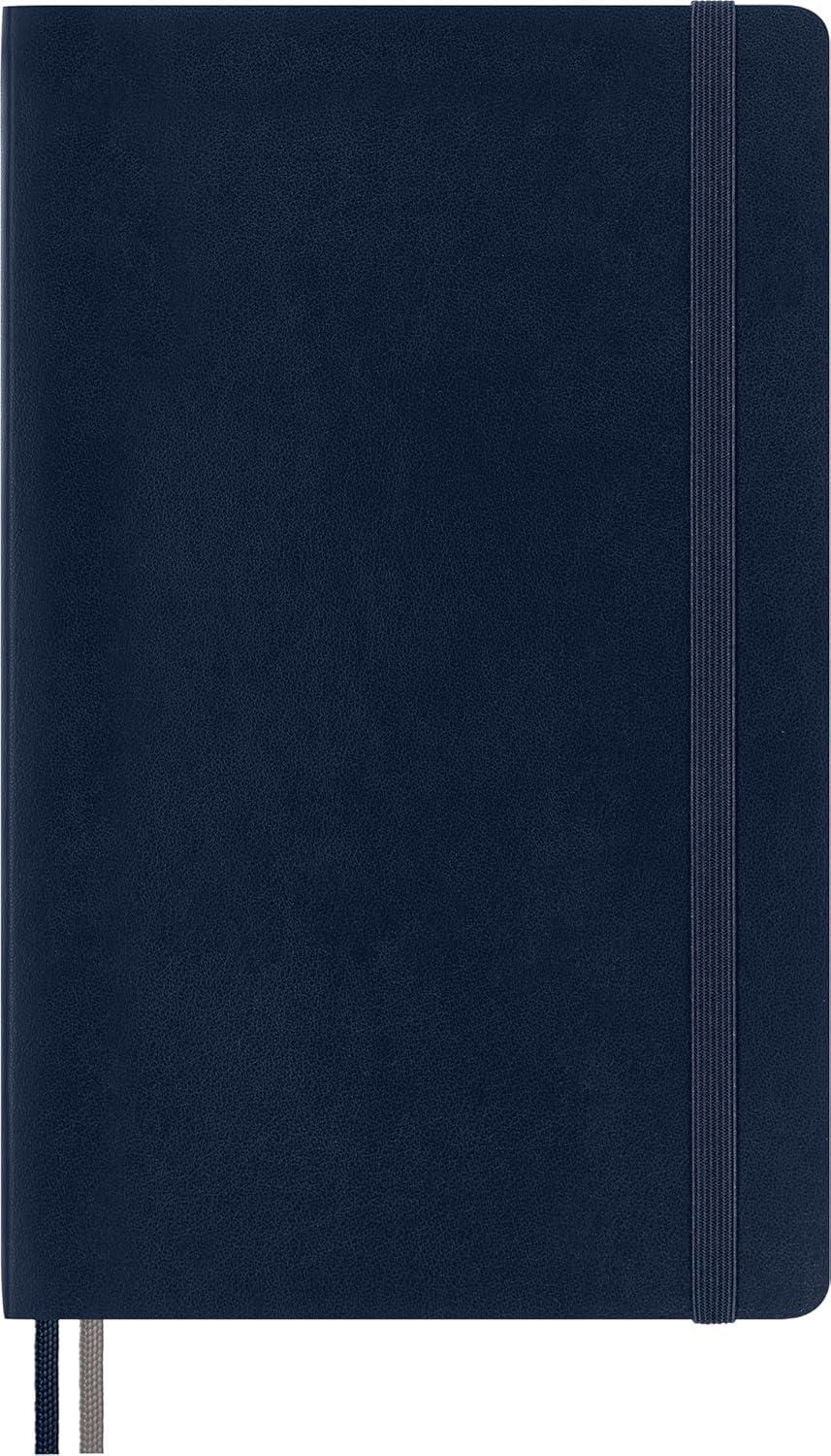 imageMoleskine Classic Expanded Notebook Soft Cover Large 5 x 825 RuledLined Sapphire Blue 400 Pages red