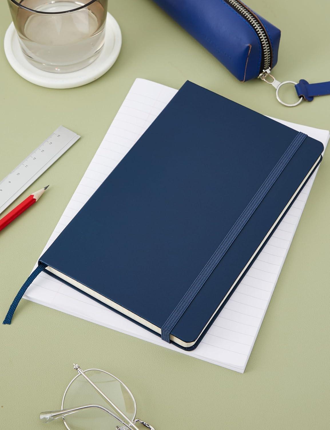 imageMoleskine Classic Notebook Hard Cover Large 5 x 825 SquaredGrid Sapphire Blue 240 Pages