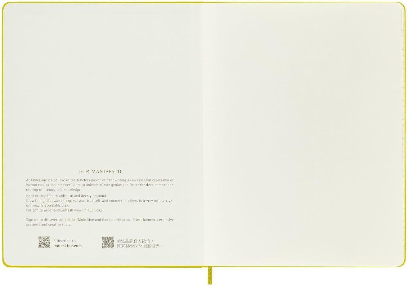 imageMoleskine Classic Notebook Hard Cover XL 75 x 95 RuledLined Hay Yellow Silk 192 Pages