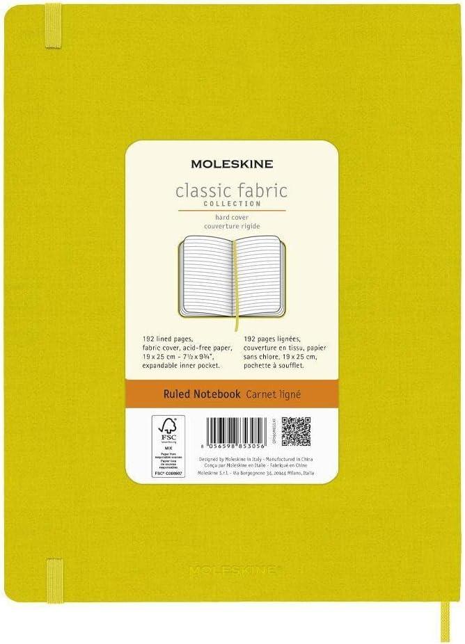 imageMoleskine Classic Notebook Hard Cover XL 75 x 95 RuledLined Hay Yellow Silk 192 Pages