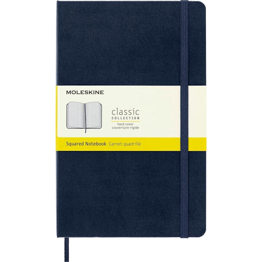imageMoleskine Classic Notebook Hard Cover Large 5 x 825 SquaredGrid Sapphire Blue 240 Pages