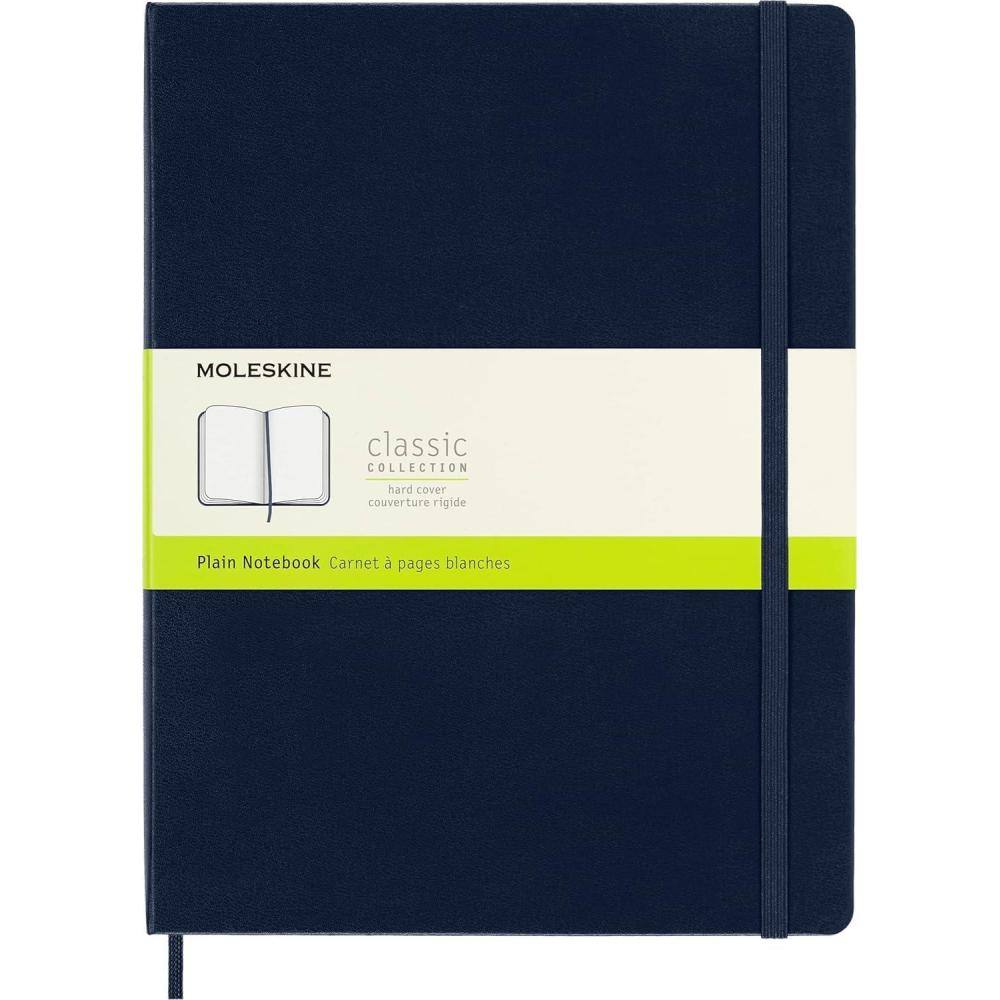 imageMoleskine Classic Notebook Hard Cover XL 75 x 95 PlainBlank Sapphire Blue 192 Pages