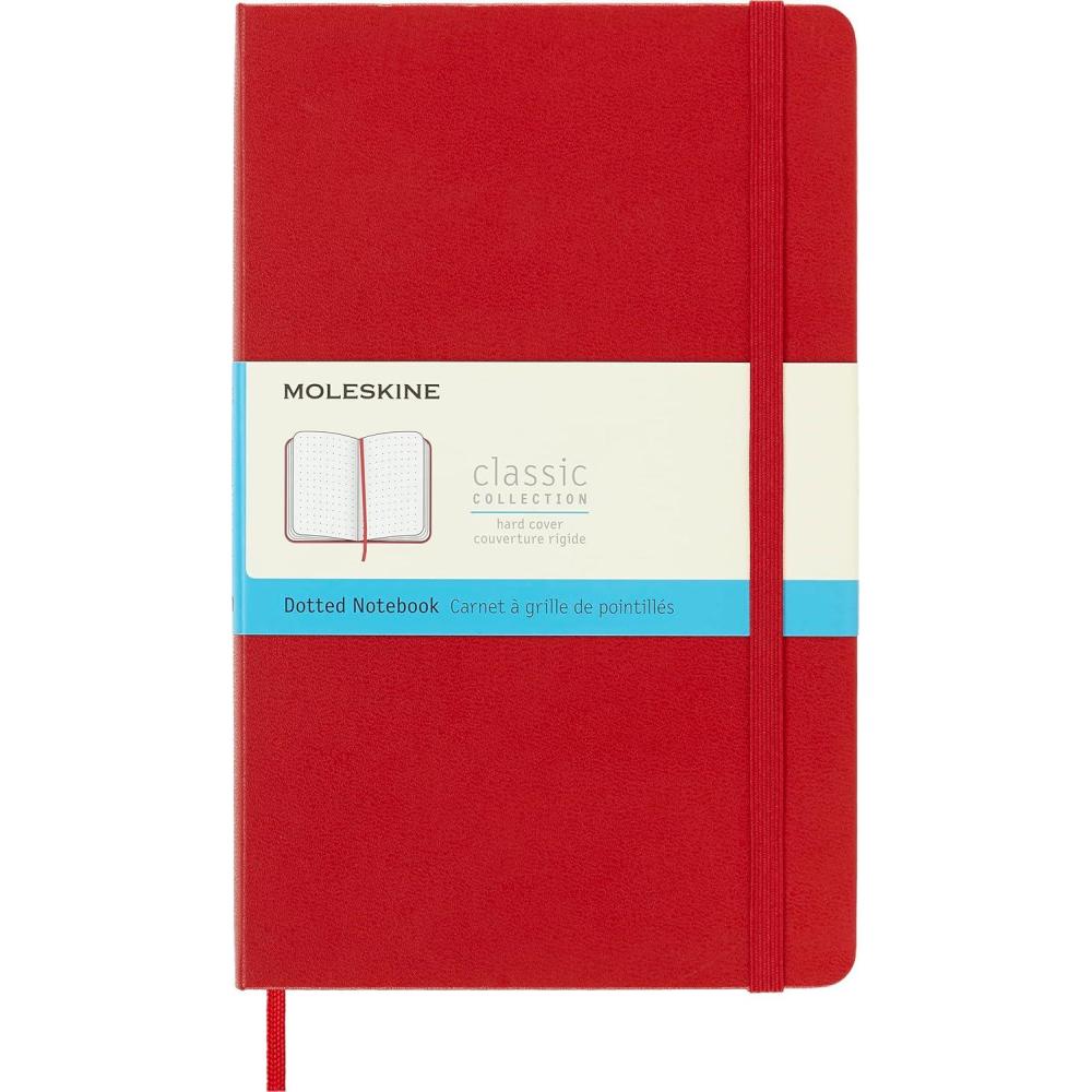 imageMoleskine Classic Notebook Large Dotted Red Scarlet Hard Cover 5 x 825