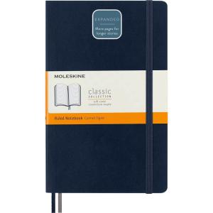 “Moleskine Classic Expanded Notebook, Soft Cover, Large (5″” x 8.25″”) Ruled/Lined, Sapphire Blue, 400 Pages”, red