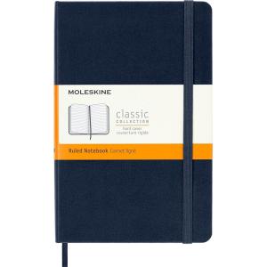 Moleskine Classic Notebook, Hard Cover, Medium (4.5″ x 7″) Ruled/Lined, Sapphire Blue, 208 Pages