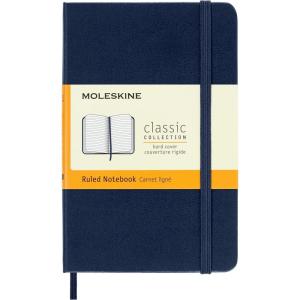 Moleskine Classic Notebook, Hard Cover, Pocket (3.5″ x 5.5″) Ruled/Lined, Sapphire Blue, 192 Pages