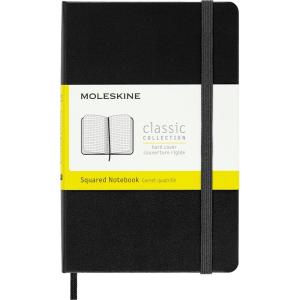 Moleskine Classic Notebook, Hard Cover, Pocket (3.5″ x 5.5″) Squared/Grid, Black, 192 Pages