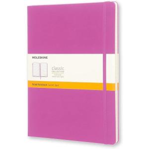 Moleskine Classic Notebook, Hard Cover, XL (7.5″ x 9.5″) Ruled/Lined, Magenta, 192 Pages