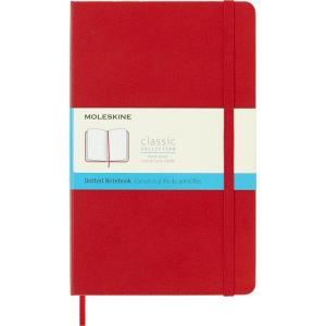 Moleskine Classic Notebook, Large, Dotted, Red Scarlet, Hard Cover (5 x 8.25)