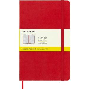 Moleskine Classic Notebook, Large, Squared, Red, Hard Cover (5 x 8.25)