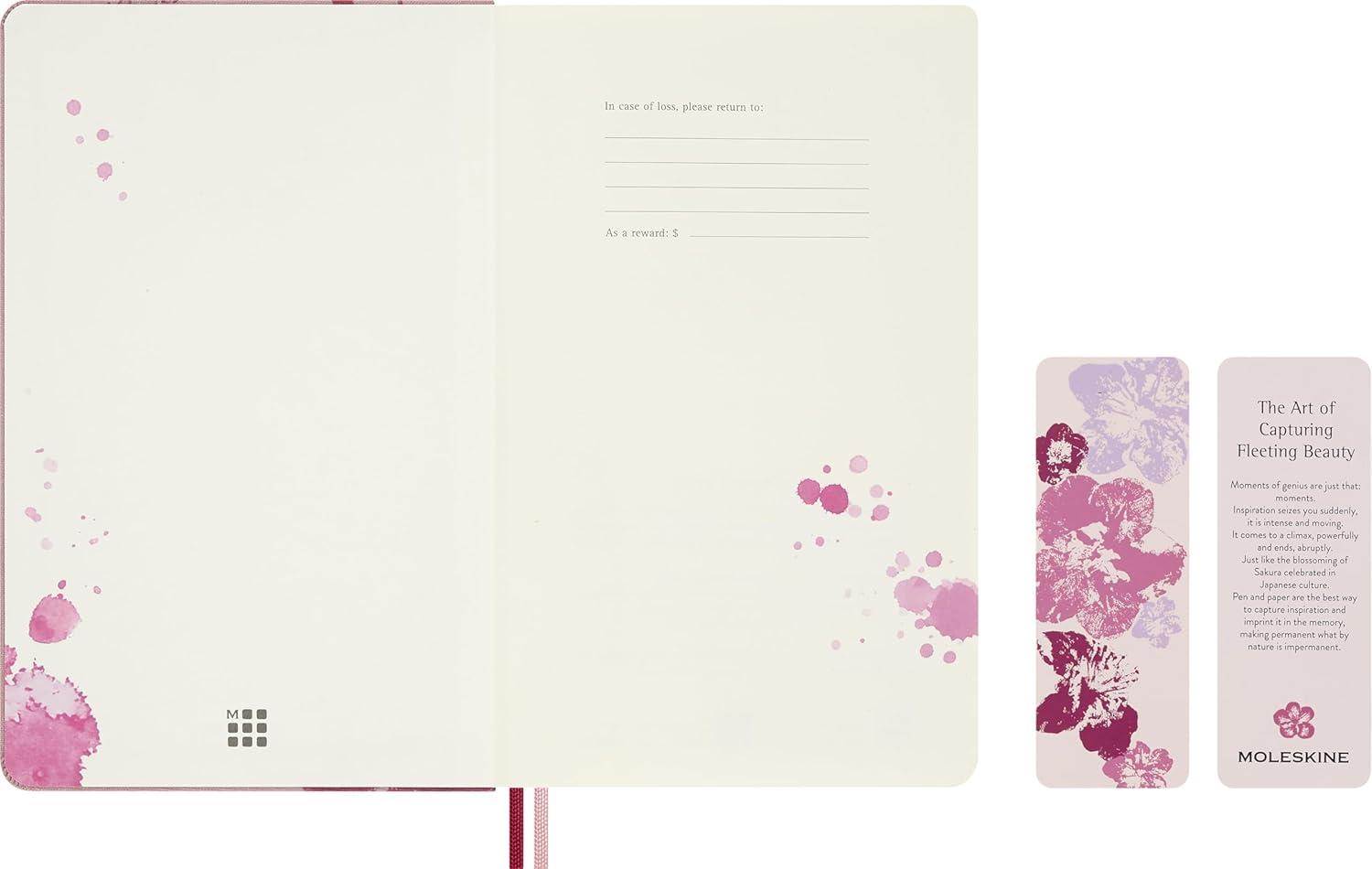 imageMoleskine Limited Edition Sakura 18 Month 20262027 Weekly Planner Hard Cover Large 5 x 825 Pink with Gold Accents 208 pages