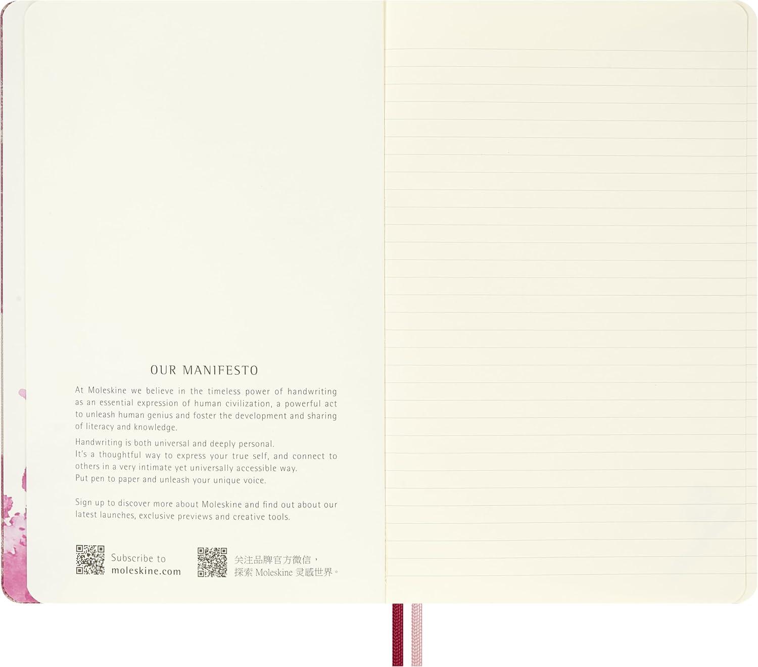 imageMoleskine Limited Edition Sakura 2026 Blossom Notebook Hard Cover Large 5 x 825 RuledLined Pink with Gold Accents 176 pages