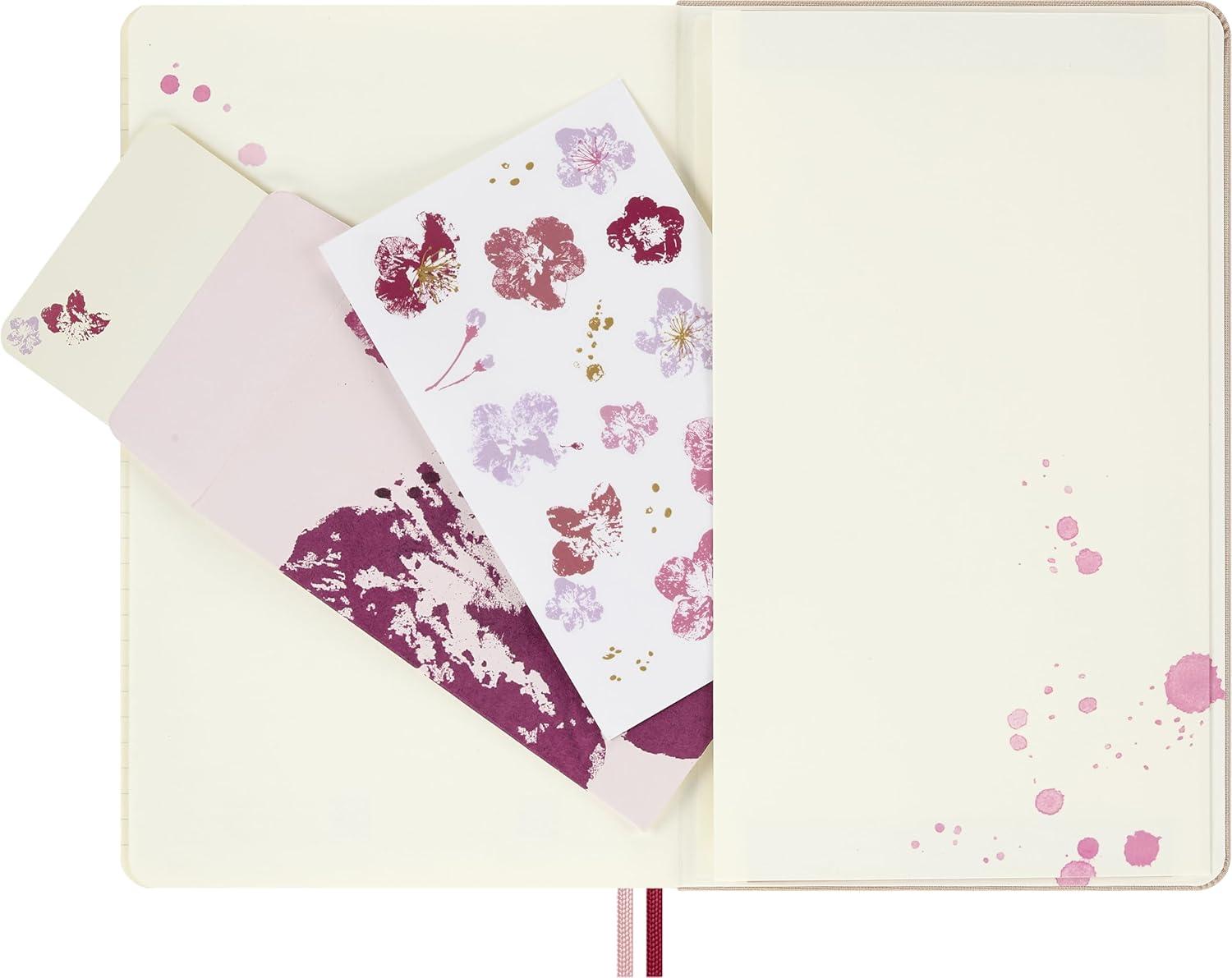 imageMoleskine Limited Edition Sakura 2026 Blossom Notebook Hard Cover Large 5 x 825 RuledLined Pink with Gold Accents 176 pages