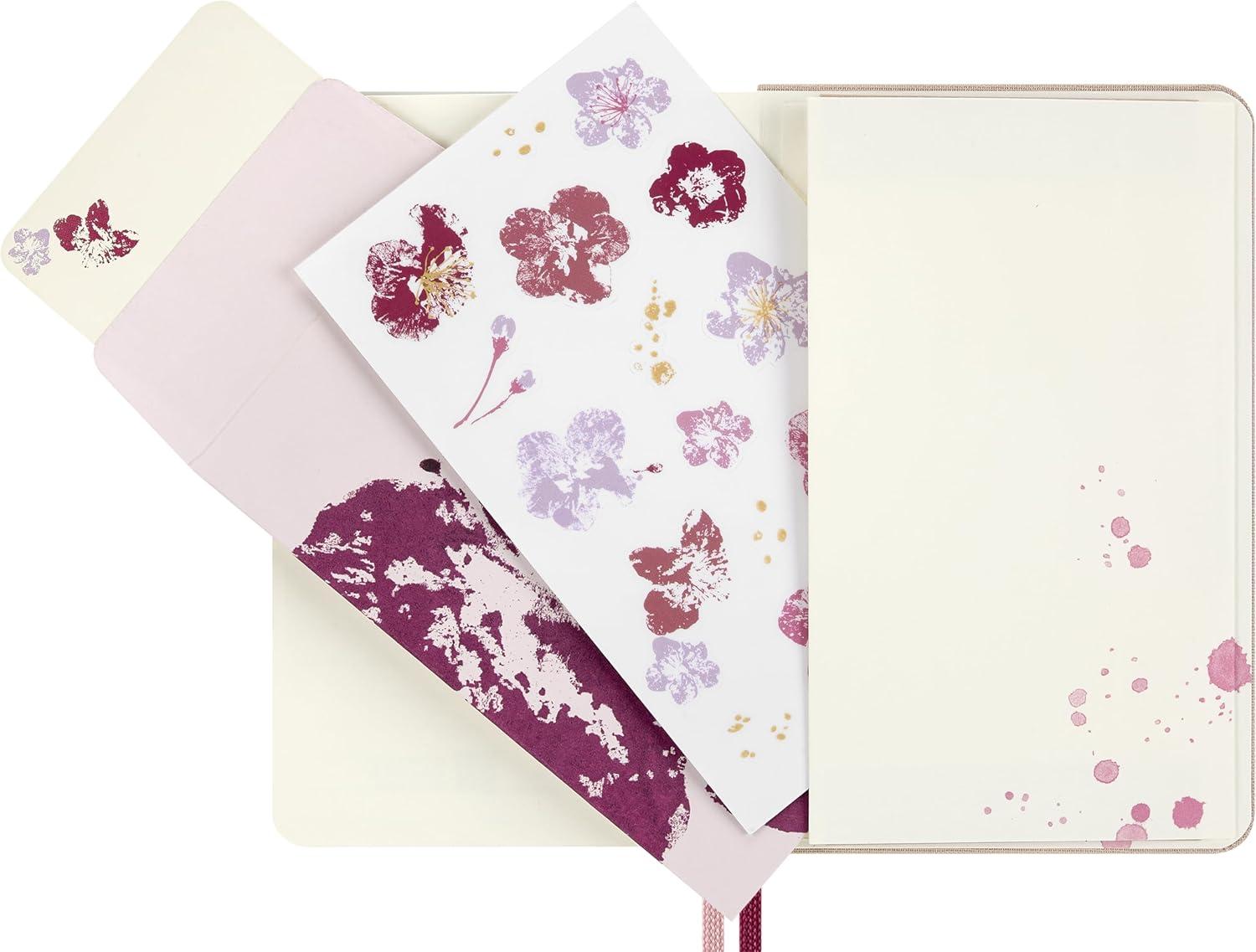 imageMoleskine Limited Edition Sakura 2026 Blossom Notebook Hard Cover Pocket 35 x 55 RuledLined Pink with Gold Accents 160 pages
