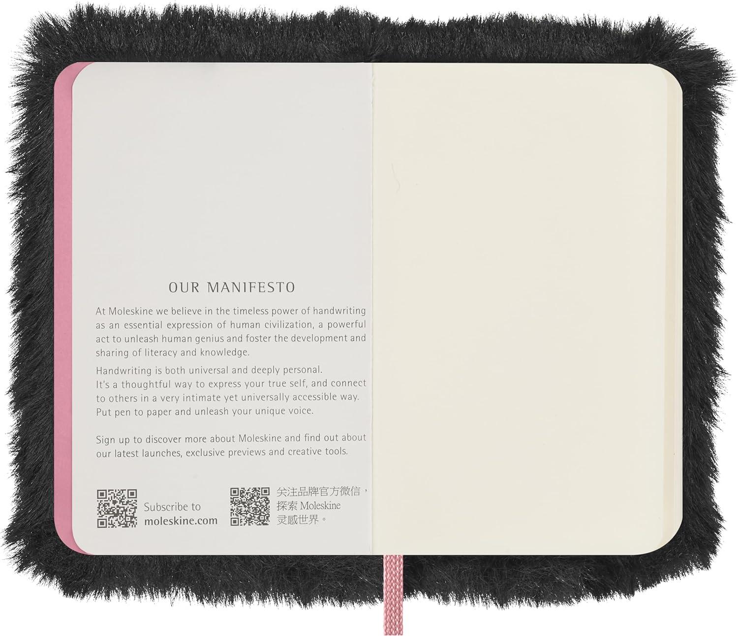 imageMoleskine x BLACKPINK Limited Edition Faux Fur Notebook Hard Cover XS 275 x 4 PlainBlank Black 160 Pages in Gift Box