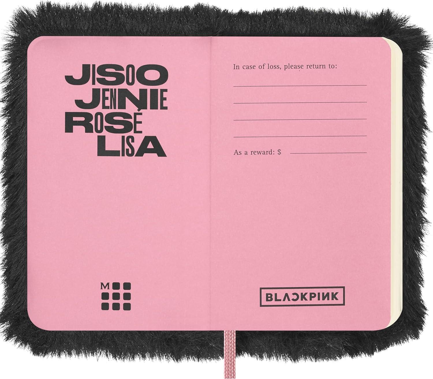 imageMoleskine x BLACKPINK Limited Edition Faux Fur Notebook Hard Cover XS 275 x 4 PlainBlank Black 160 Pages in Gift Box