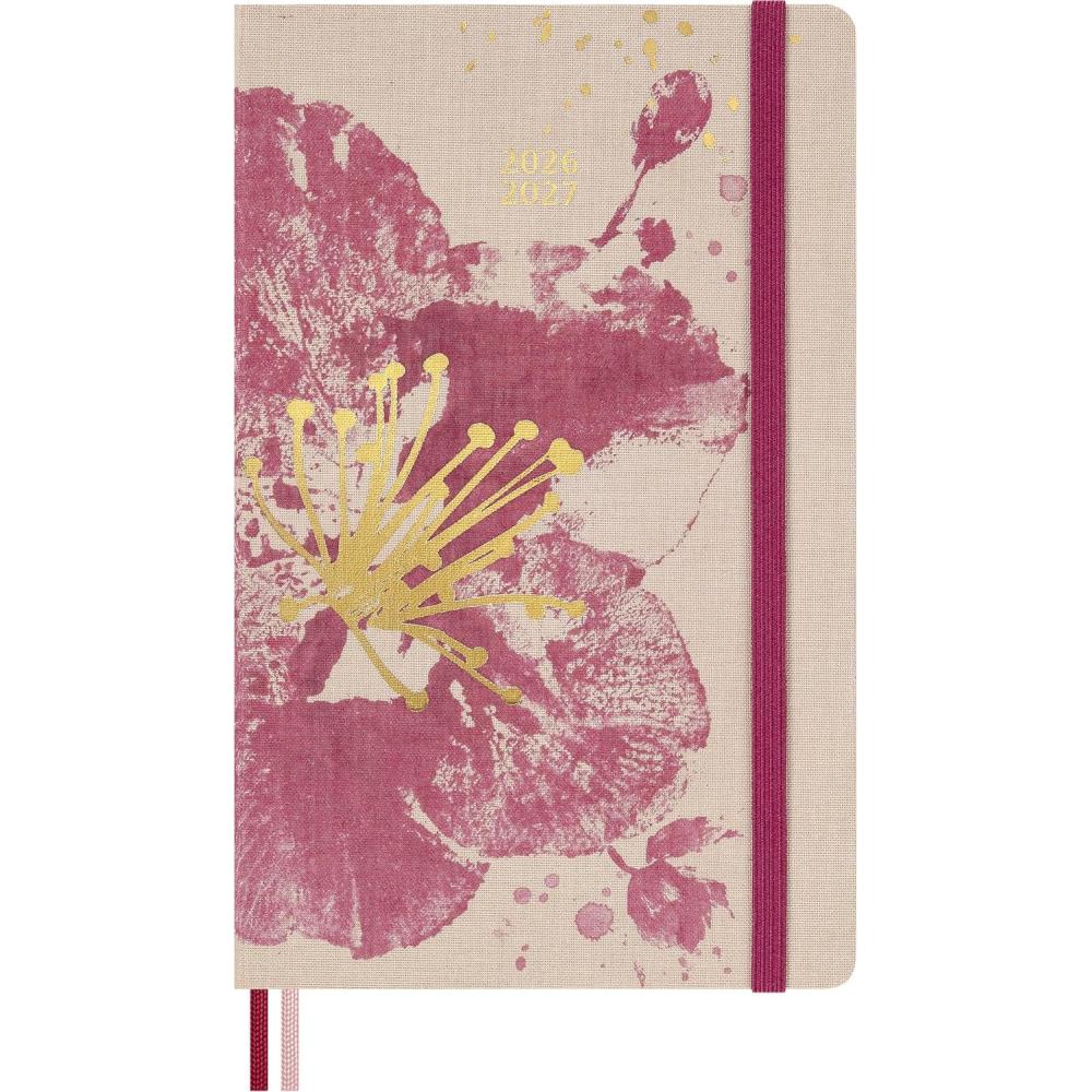 imageMoleskine Limited Edition Sakura 18 Month 20262027 Weekly Planner Hard Cover Large 5 x 825 Pink with Gold Accents 208 pages