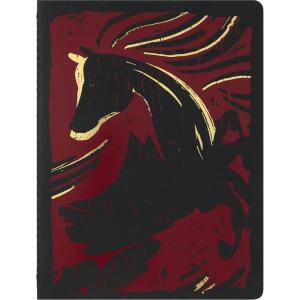 Moleskine Limited Edition Year of the Horse 2026 Woodcut Cahier Journal, Soft Cover, XL (7.5″ x 9.75″) Ruled/Lined, Autumn Red, 176 pages