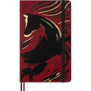 Moleskine Limited Edition Year of the Horse 2026 Woodcut Notebook, Hard Cover, Large (5″ x 8.25″) Ruled/Lined, Autumn Red, 176 pages
