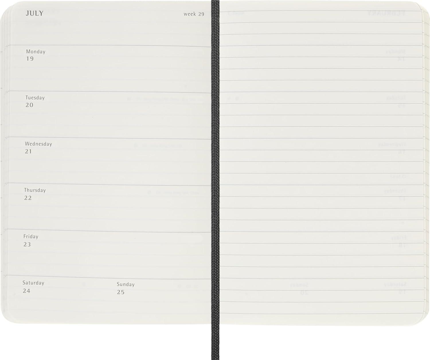 imageMoleskine Classic 18 Month 20262027 Weekly Planner Soft Cover Pocket 35 x 55 Black 208 pages
