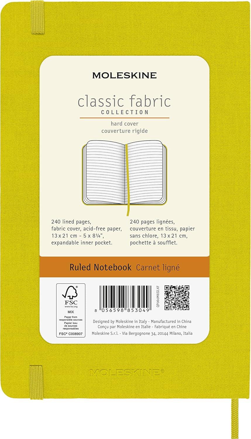 imageMoleskine Classic Notebook Hard Cover Large 5 x 825 RuledLined Hay Yellow Silk 240 Pages
