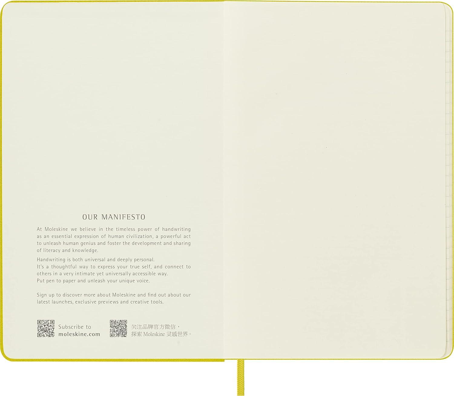 imageMoleskine Classic Notebook Hard Cover Large 5 x 825 RuledLined Hay Yellow Silk 240 Pages