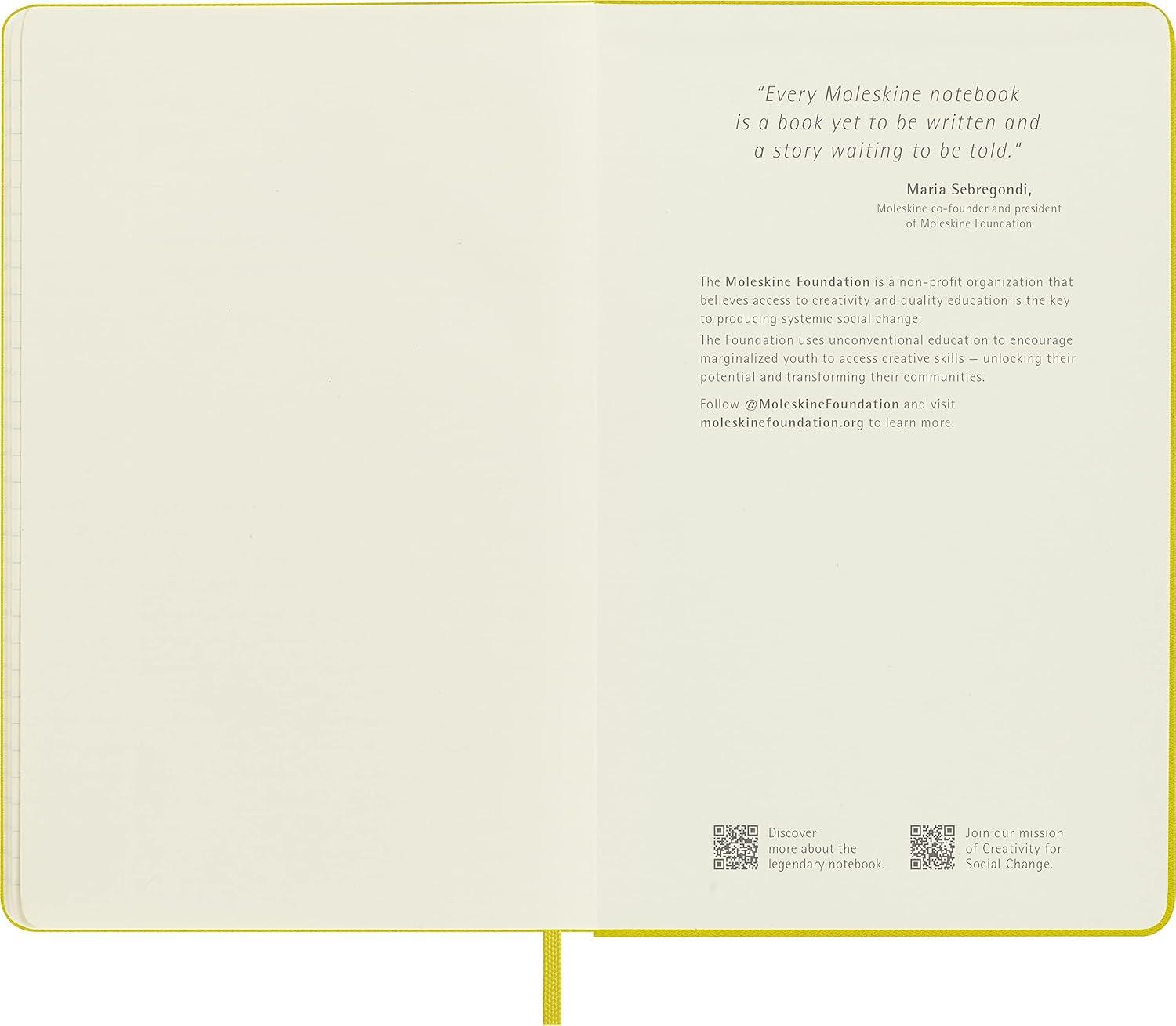imageMoleskine Classic Notebook Hard Cover Large 5 x 825 RuledLined Hay Yellow Silk 240 Pages